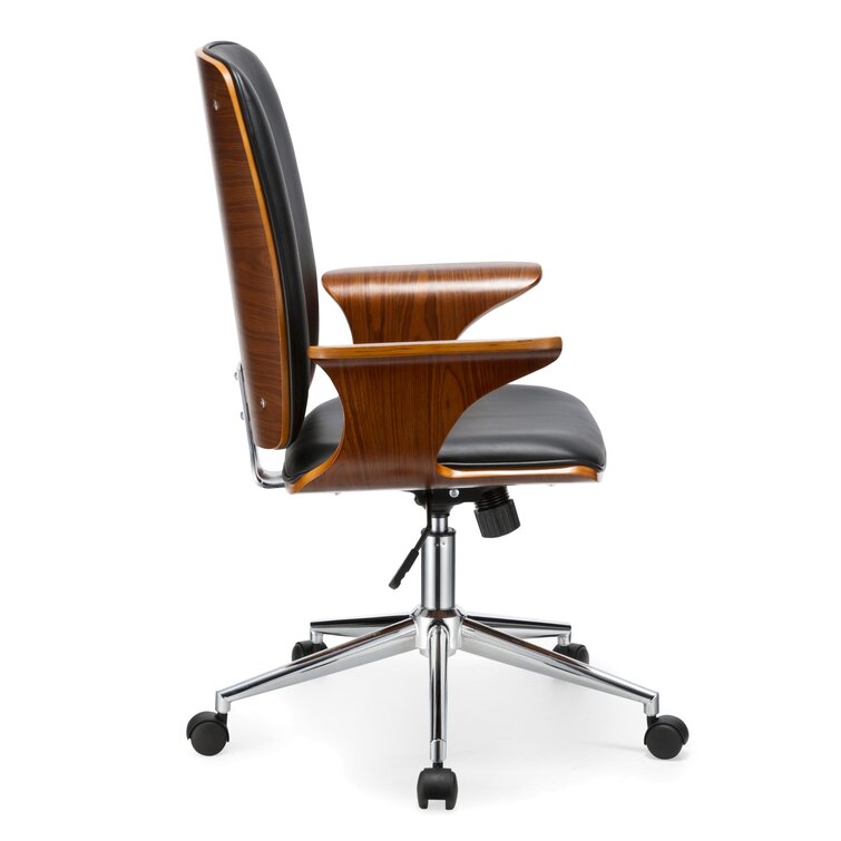 Harada Faux Leather Office Chair with Chrome Base